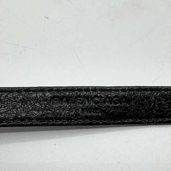 BALENCIAGA City Black Leather Buckle Double Wrap Bracelet $475 - Picture 6 of 9